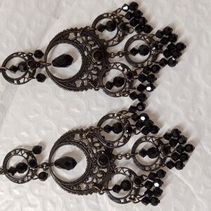 Liz Palacios earrings with Swarovski crystals. For pierced ears. Vintage.